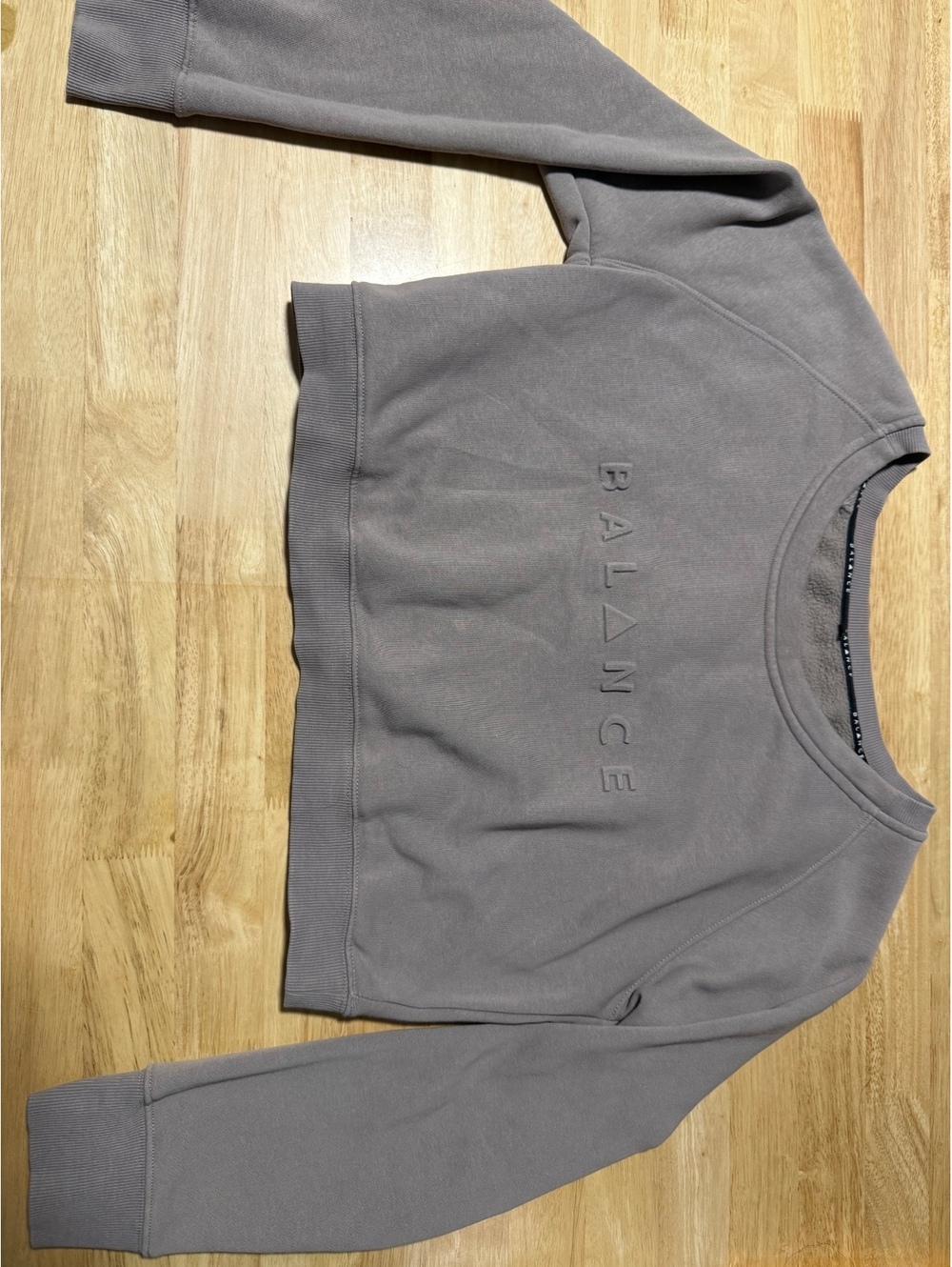 Balance Athletica/Vitality Women’s Large Mocha Cropped Crewneck Sweatshirt